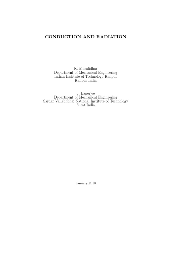Heat Transfer: Conduction and Radiation | PDF | Thermal Conduction ...