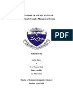 Brains Post Graduate College Chitral Sports Complex Management System