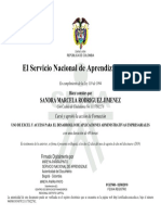 Certificado Sena Sandra