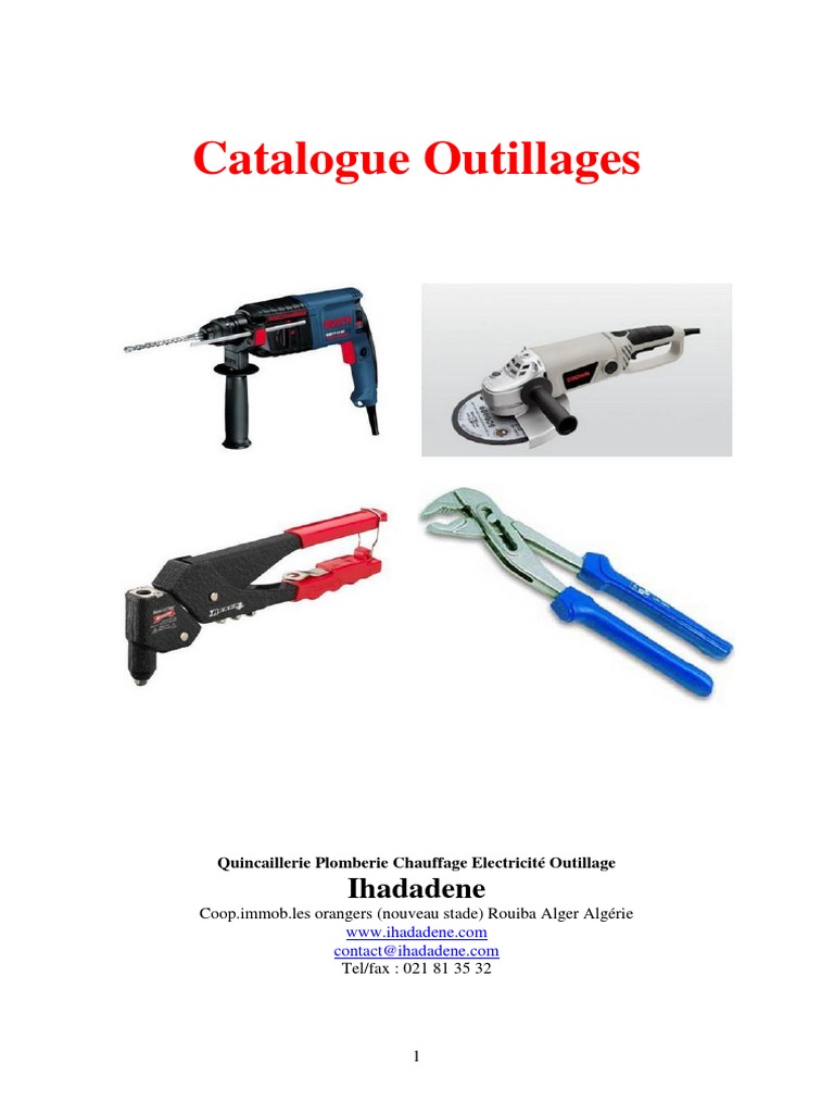 Catalogue Outillages Pdf Outils Equipement