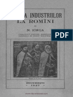 Nicolae Iorga Istoria Industriilor La Romani 1 PDF