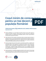 Cosul Minim de Consum Lunar Pentru Un Trai Decent in Romania