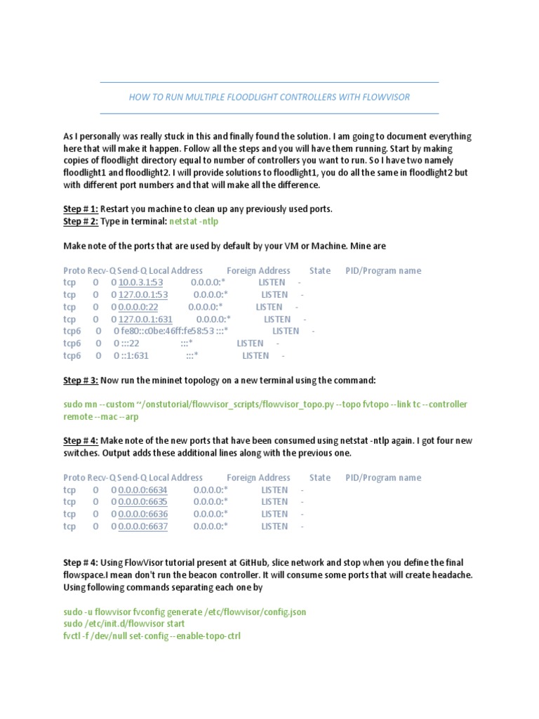 Running Multiple Floodlight Controllers | PDF | Port (Computer ...