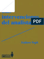 las Intervenciones Del Analista Isidoro Vegh