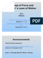 Concept of Force and Newton's Laws of Motion