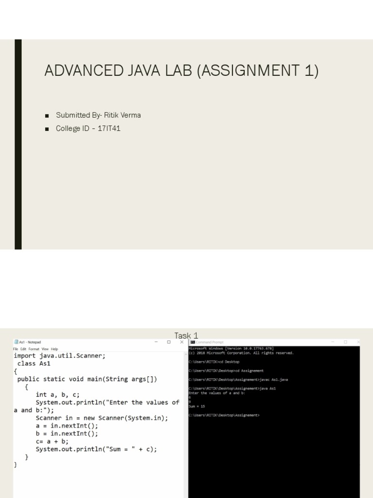 java lab assignment questions with answers