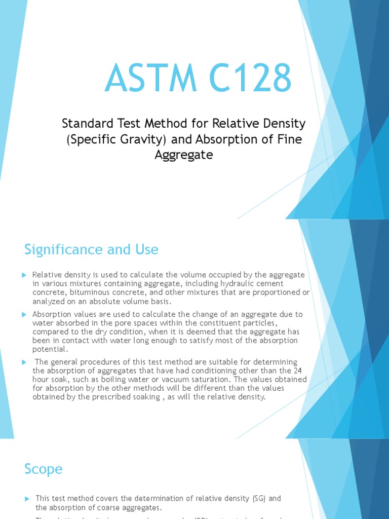 Astm c128 1 porosity density