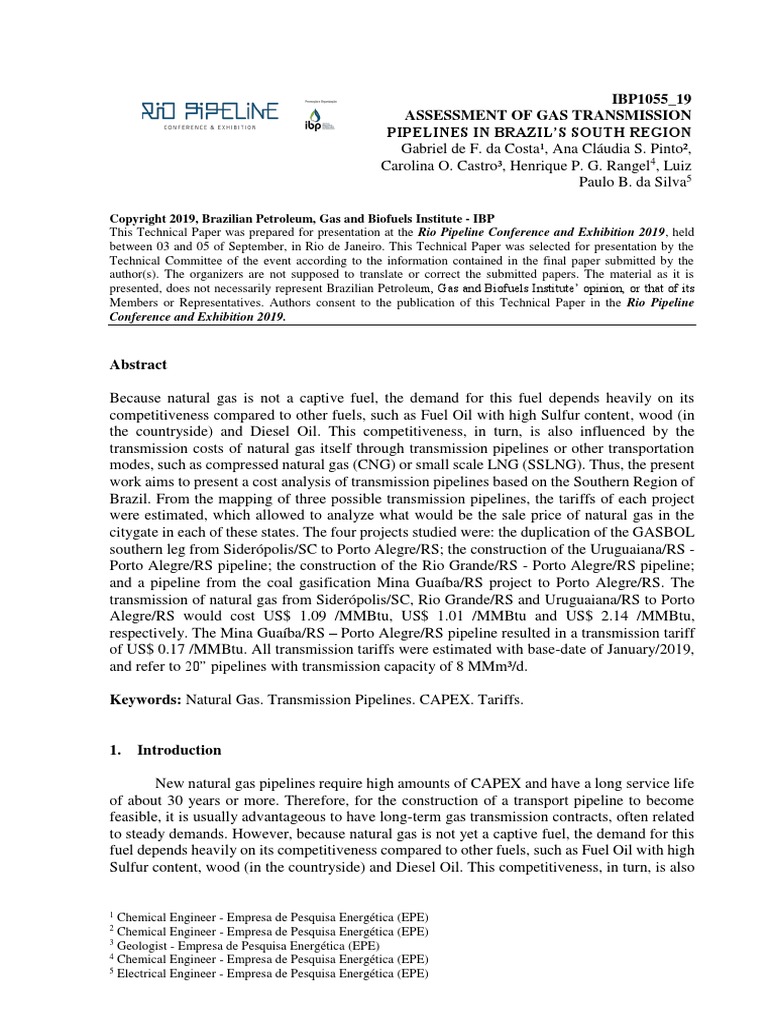 Riopipeline2019 1055 Ibp1055 19. Assessment of Gas PDF | PDF | Natural ...