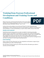 Training From Pearson Professional Development and Training Terms and Conditions