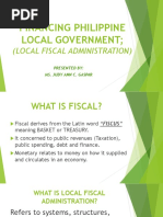 Financing Philippine Local Government