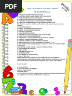 Lista de útiles para 2do grado 2025 | PDF | Hogar, jardinería y bricolaje