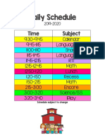 Daily Schedule 2019-2020