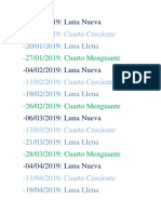 Calendario Lunar de 2019 PDF