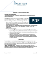 Phlebotomy Guidelines and Order of Draw: Specimen Collection Procedures