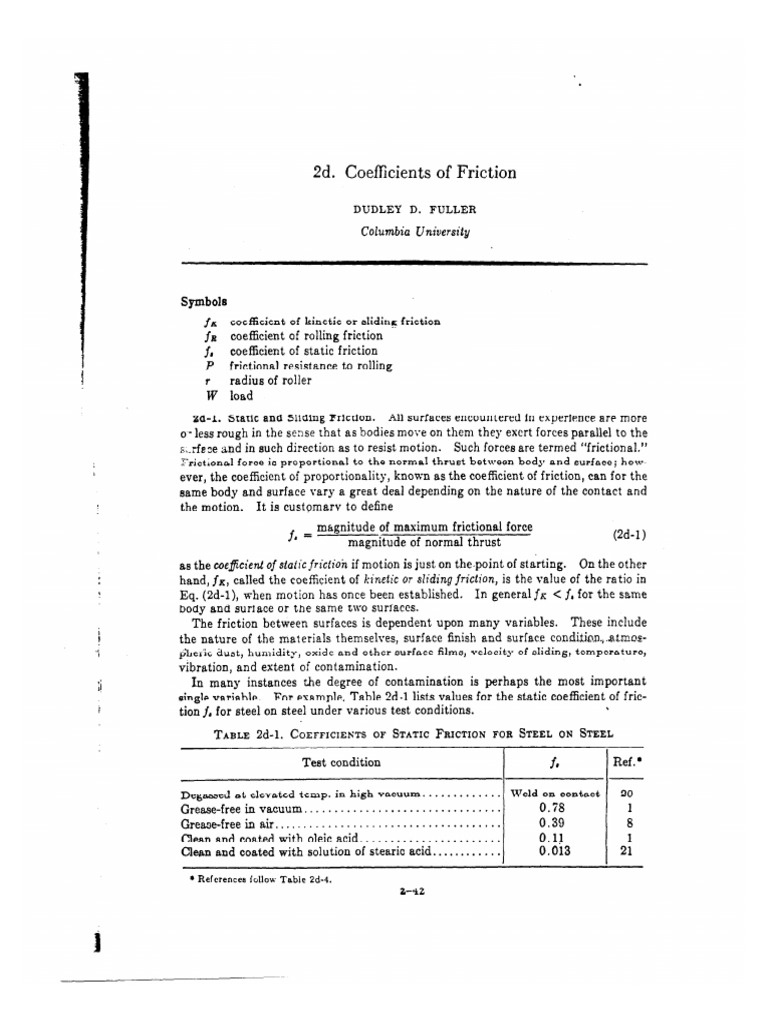 Coefficient of Friction | PDF