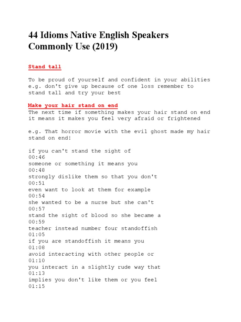 Useful English Idioms That Native Speakers Use – ESCL