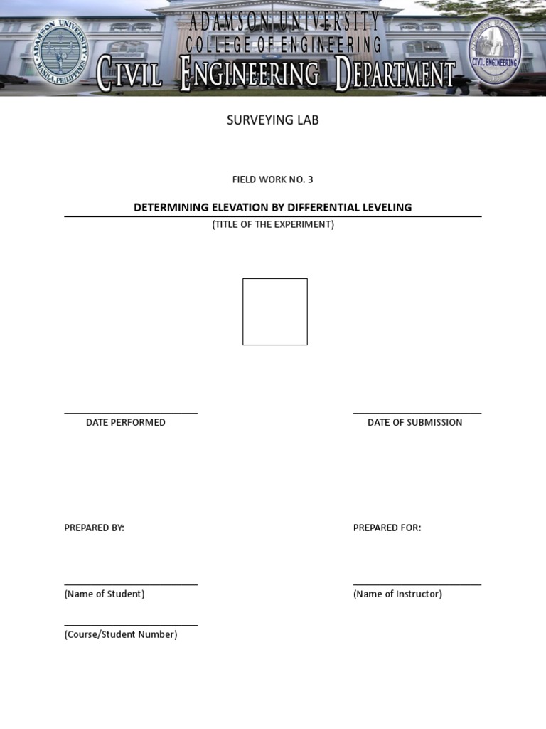 Surveying Lab Determining Elevation by Differential Leveling PDF