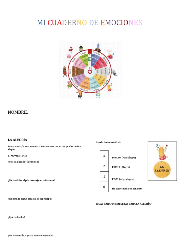 Mi Cuaderno de Emociones - PDF Versión 1 PDF | PDF | Las emociones ...