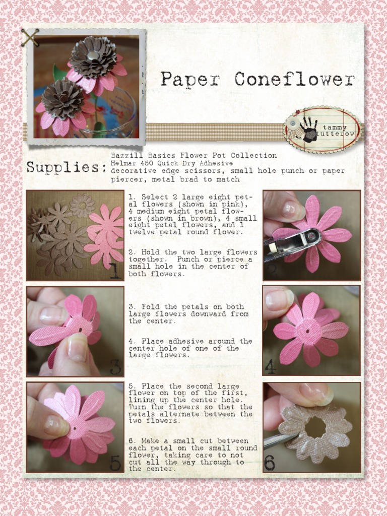 Paper Cone Flowers Tutorial Nature