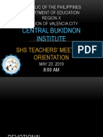 Central Bukidnon Institute: Republic of The Philippines Department of Education Region X Division of Valencia City