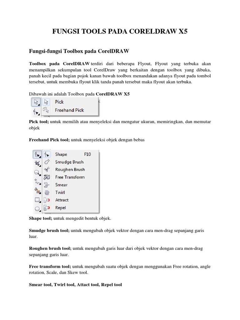 Fungsi Tools di CorelDRAW X5 | PDF