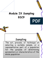 Module IX Sampling