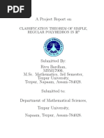 A Project Report On: Classification Theorem of Simple, Regular Polyhedron in R