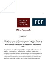 Methodology Risk Research the Boring Investment Report