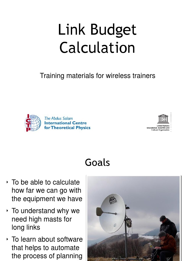 Link Budget Calculation: Training Materials For Wireless Trainers | PDF ...