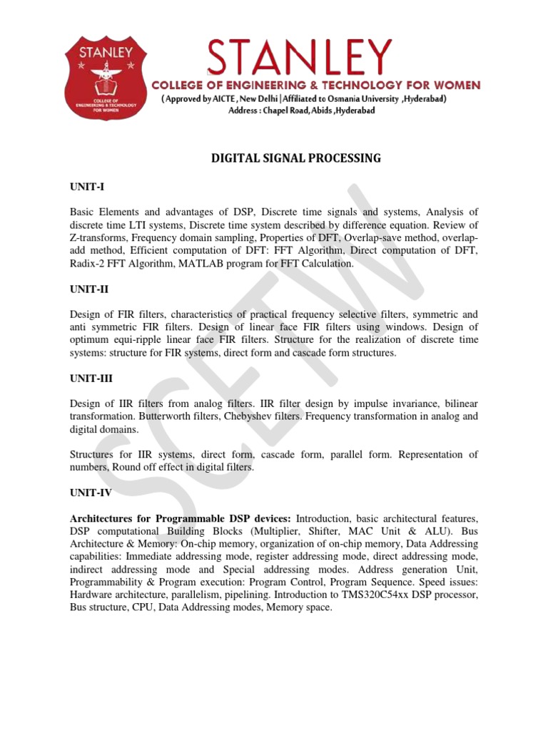 Digital Signal Processing Overview | PDF | Digital Signal Processing ...