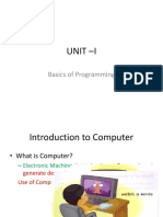 Unit - I: Basics of Programming