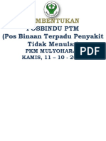 Pembentukan: Posbindu PTM (Pos Binaan Terpadu Penyakit Tidak Menular)