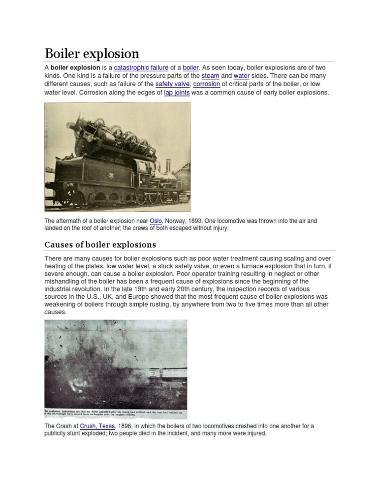 Boiler Explosion Causes of Boiler Explosions PDF Boiler Pump