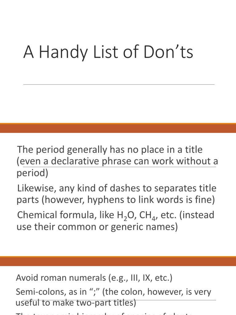 Essential Title Writing Don’ts for SEO | PDF
