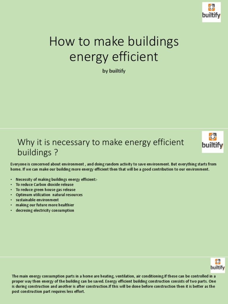 Energy Efficiency in Building Construction | PDF | Thermal Insulation ...