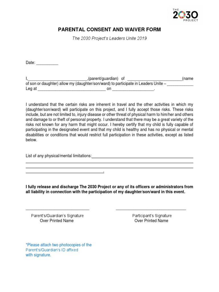 Parental Consent Form for Leaders Unite | PDF