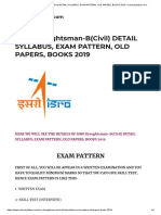 ISRO Draughtsman-B (Civil) DETAIL Syllabus, Exam Pattern, Old Papers, Books 2019