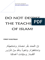 Naskah Khutbah DMDI 38 VerSmartPhone Bahasa Inggris Jangan Menistakan Ajaran Islam