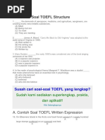 A. Contoh Soal TOEFL Structure