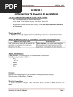 Introduction To Analysis of Algorithms: Al-Khowarizmi