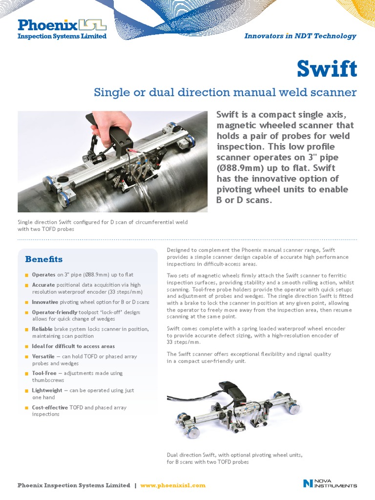 Swift: Single or Dual Direction Manual Weld Scanner | PDF | Image ...