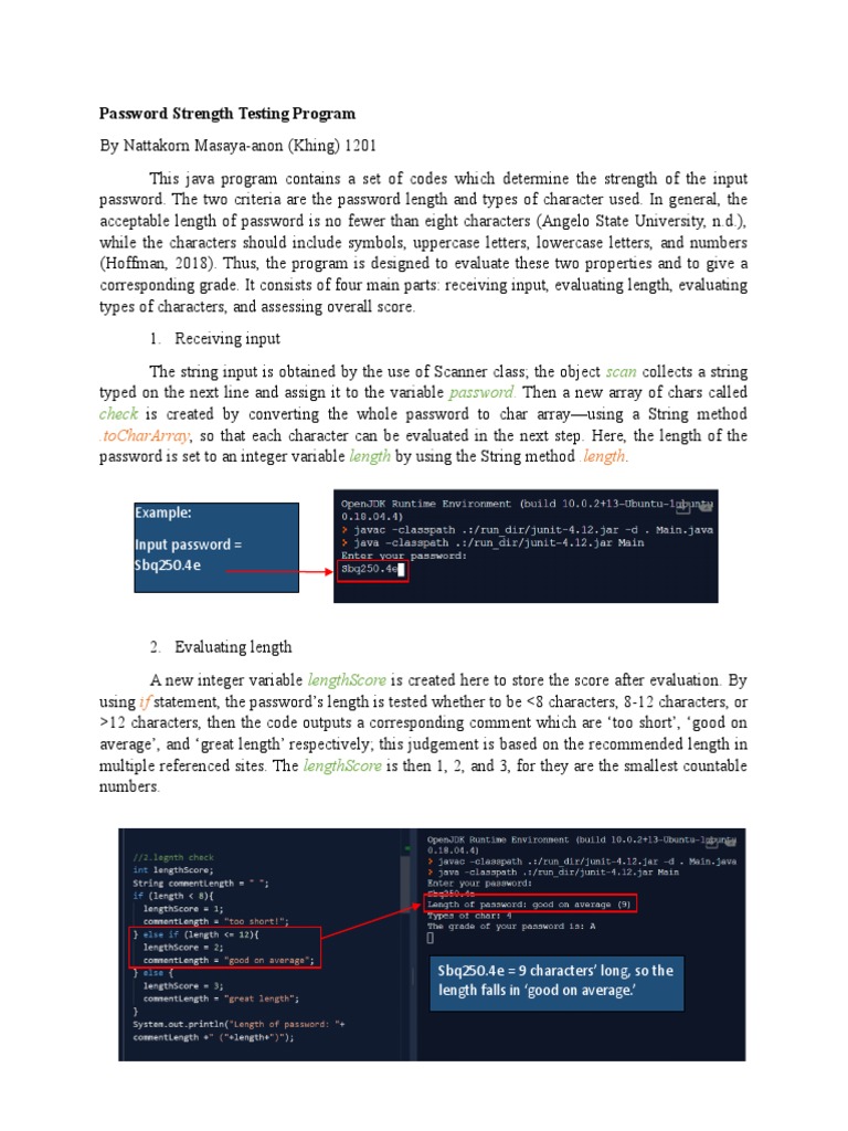 Password Strength Evaluation Program | PDF | Boolean Data Type | String ...