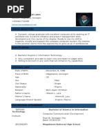 Sample Resume For OJT Student (Information Technology) | PDF