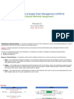 EMDP: Logistics & Supply Chain Management (LSCM-3) : Quantitative Methods Assignment