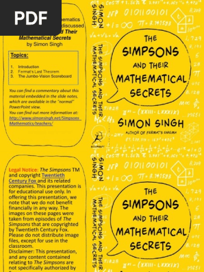 Simpsons And Futurama Mathematics For Schools Pdf The Simpsons Comedy