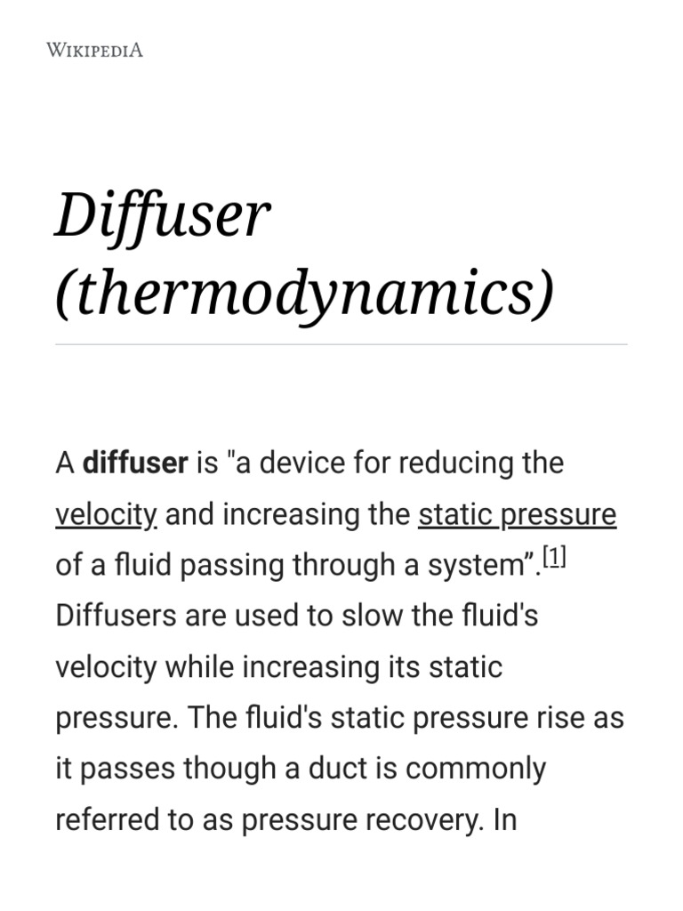Diffuser (Thermodynamics) Wikipedia PDF PDF Phases Of Matter
