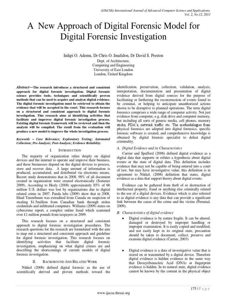 New Digital Forensic Investigation Model | PDF | Digital Forensics ...