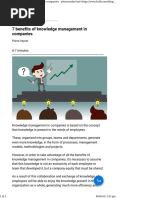 Benefits of Knowledge Management in Companies PDF