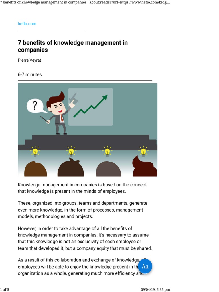 7 Key Benefits of Knowledge Management | PDF | Competence (Human ...