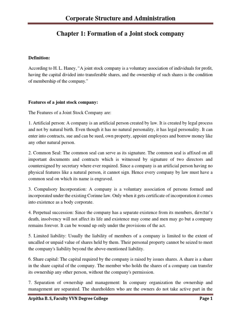 Csa Chapter 1 Notes VVN CLG | PDF | Subsidiary | Corporations